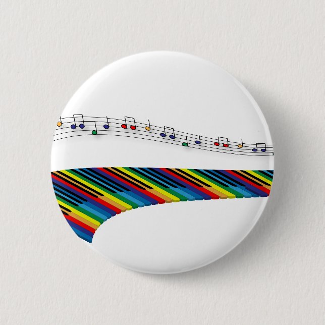 Macaron Rond 5 Cm Clavier de piano coloré (Devant)