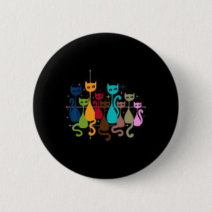 Macaron Rond 5 Cm Clic Art Kitten Lover Vintage Art Cute Cat