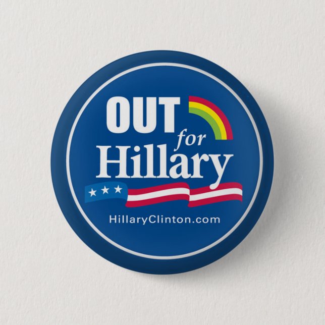 Macaron Rond 5 Cm Clinton "" boutonnent l'homosexuel (Devant)