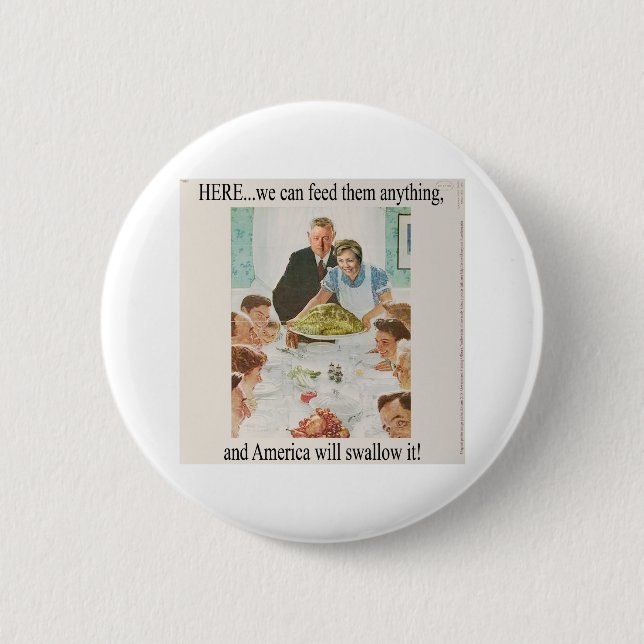 Macaron Rond 5 Cm Clinton-Mensonges sur le bouton de plateau (Devant)