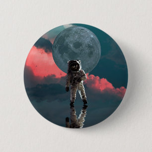 Macaron Rond 5 Cm Clipart de l'espace de l'astronaute de l'extérieur