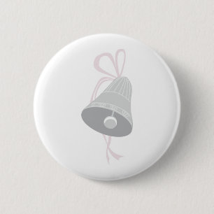 Macaron Rond 5 Cm Cloche Mariage décorée d'argent avec Bow rose