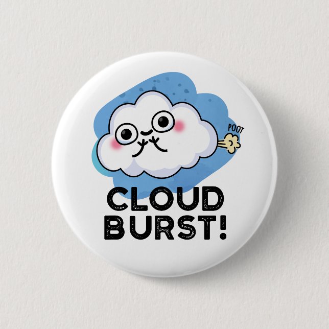 Macaron Rond 5 Cm Cloud Burny Funny Cloud Fart Pun (Devant)