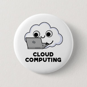 Macaron Rond 5 Cm Cloud Computing Funny Ordinateur Météo Pun