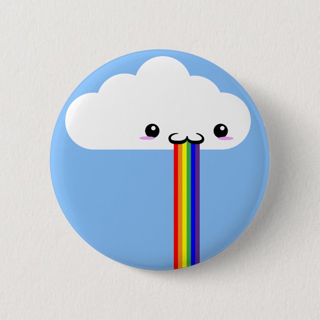 Macaron Rond 5 Cm Cloud Puking Rainbow Pin (Devant)