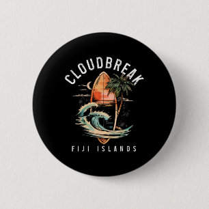 Macaron Rond 5 Cm Cloudbreak Îles Fidji Surf Vintage Surfant Surfe