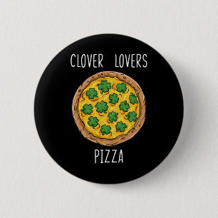 Macaron Rond 5 Cm Clover Lovers Pizza St Patrick's Day Fun Boys Girl
