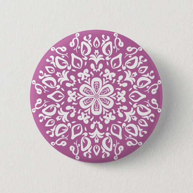 Macaron Rond 5 Cm Clover Mandala (Devant)