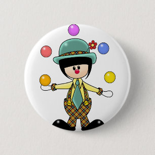 Macaron Rond 5 Cm Clown de jonglerie fait sur commande