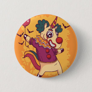 Macaron Rond 5 Cm Clown de licorne