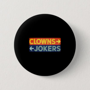 Macaron Rond 5 Cm Clowns à droite jokers à gauche rétro drôle