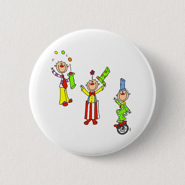 Macaron Rond 5 Cm Clowns de cirque (Devant)