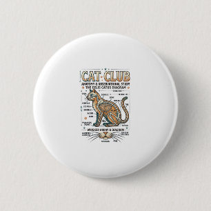Macaron Rond 5 Cm Club Chat Anatomie du Chat Diagramme Scientifique