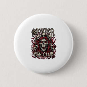Macaron Rond 5 Cm Club de fans d'horreur Halloween Crâne hurlant Cap