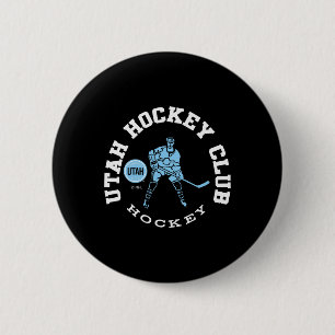 Macaron Rond 5 Cm Club de hockey de l'Utah Edge noir officiellement 