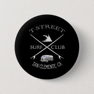 Macaron Rond 5 Cm Club de surf T-street San Clemente Californie