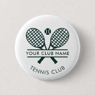 Macaron Rond 5 Cm Club de tennis moderne Nom Logo Vert N'Importe Que