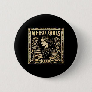 Macaron Rond 5 Cm Club des Filles Bizarres Art Gothique Féministe Vi