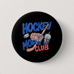 Macaron Rond 5 Cm Club des mamans de hockey Match de hockey de la fê
