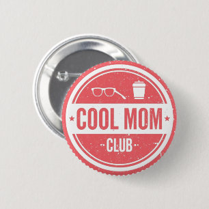 Macaron Rond 5 Cm Club des Mamas Cool Design de Mama Rétro Vintage