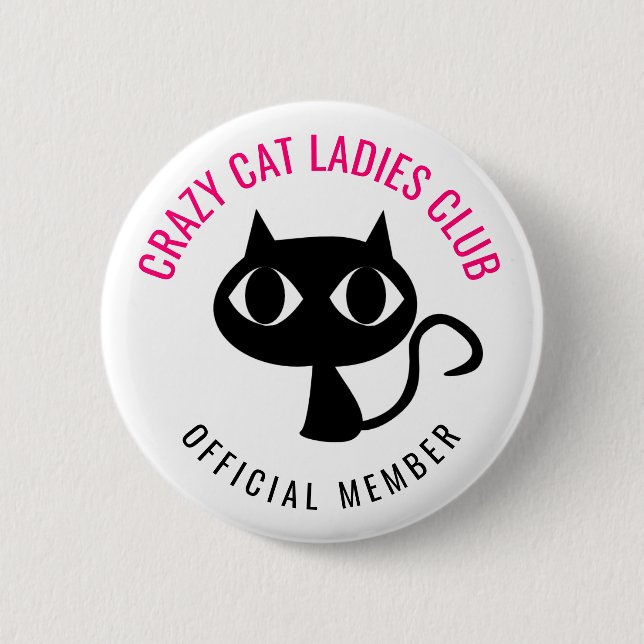 Macaron Rond 5 Cm Club féminin Crazy Cat Ladies (Devant)