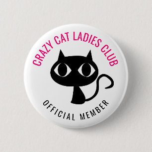 Macaron Rond 5 Cm Club féminin Crazy Cat Ladies