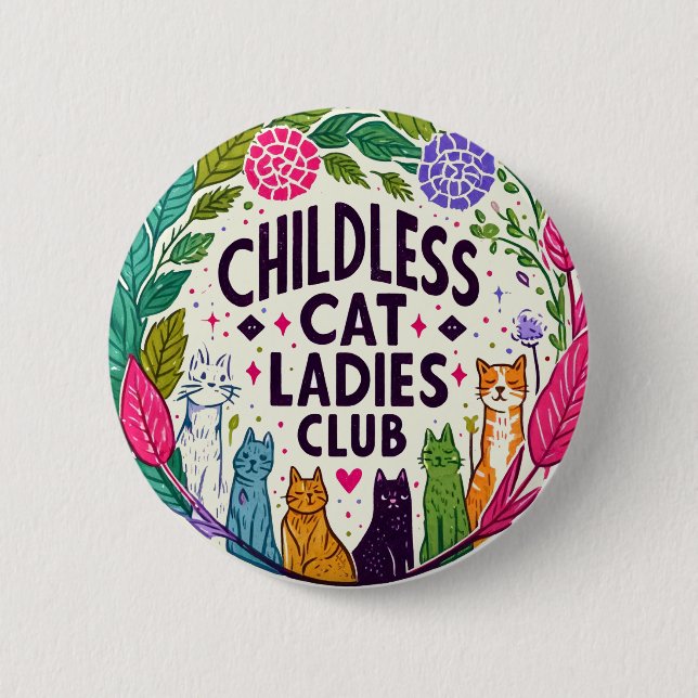 Macaron Rond 5 Cm Club féminin sans chats (Devant)