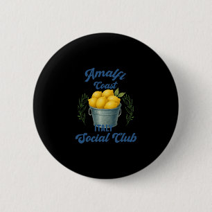 Macaron Rond 5 Cm Club Social de la Côte d'Amalfi Italie Souvenir Ci