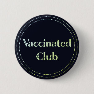 Macaron Rond 5 Cm Club vacciné (noir et néon vert)