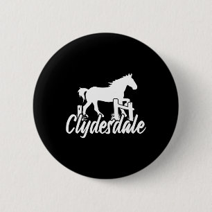 Macaron Rond 5 Cm Clydesdale Ébauche Cheval Pun Horseback équitation