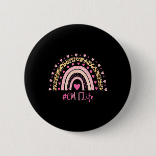 Macaron Rond 5 Cm Cmt Infirmière Empreinte de léopard Boho Rainbow N