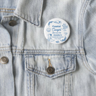 Macaron Rond 5 Cm Coastère cowgirl Blue Ocean Bachelorette week-end
