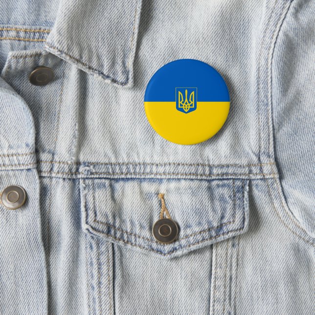 Macaron Rond 5 Cm Coat des bras de Ukrainian (En situation)
