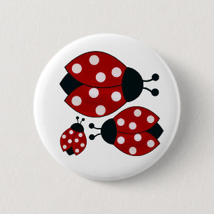 Macaron Rond 5 Cm Coccinelles