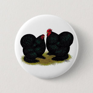 Macaron Rond 5 Cm Cochins Black Bantam Paire
