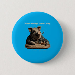 Macaron Rond 5 Cm Cochon Drôle Animal Fête Des Pères Hommes Femmes