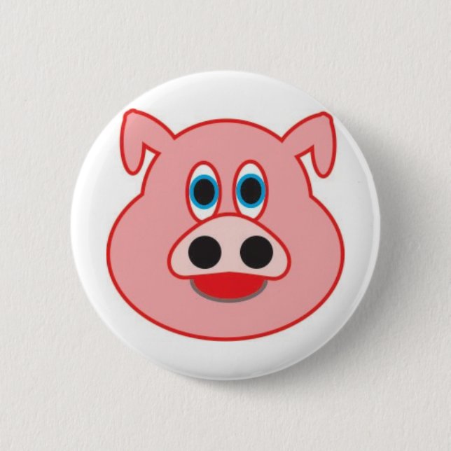Macaron Rond 5 Cm Cochon petit dessin d'illustration didactique (Devant)