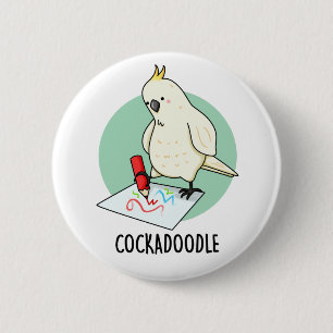 Macaron Rond 5 Cm Cockadoodle Funny Cockatoo Bird Pun