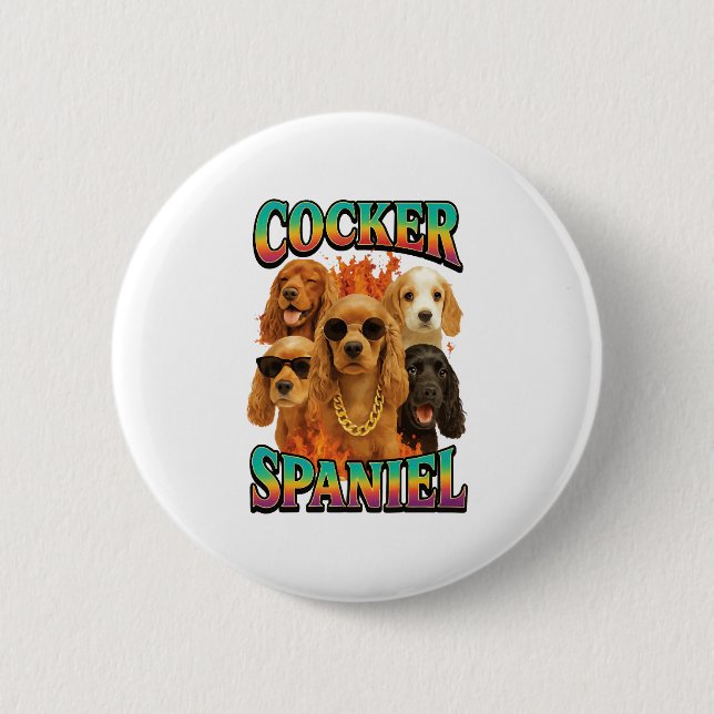 Macaron Rond 5 Cm Cocker Spaniel Copy (Devant)