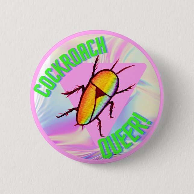Macaron Rond 5 Cm Cockroach Queer (Devant)