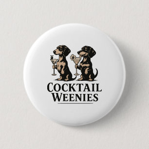 Macaron Rond 5 Cm Cocktail Weenies Dachshund Wiener Chien drôle