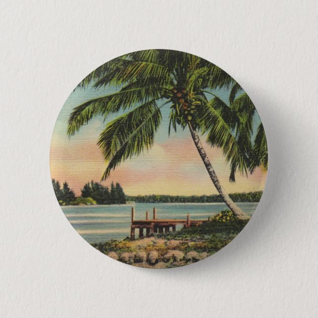 Macaron Rond 5 Cm Cocotiers vintages (Devant)