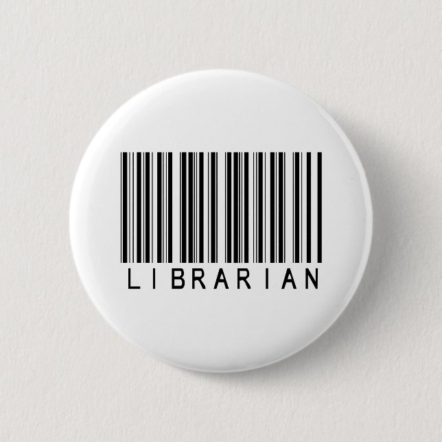 Macaron Rond 5 Cm Code barres de bibliothécaire (Devant)