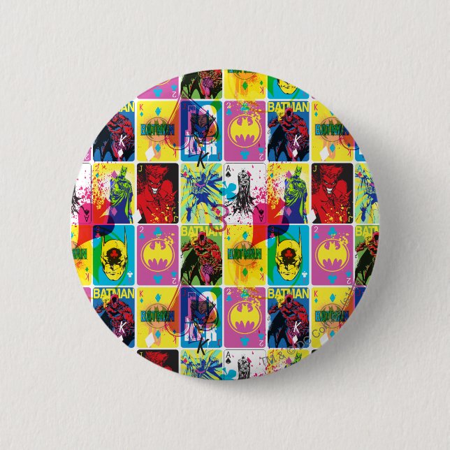 Macaron Rond 5 Cm Code couleur Batman Motif 2 (Devant)