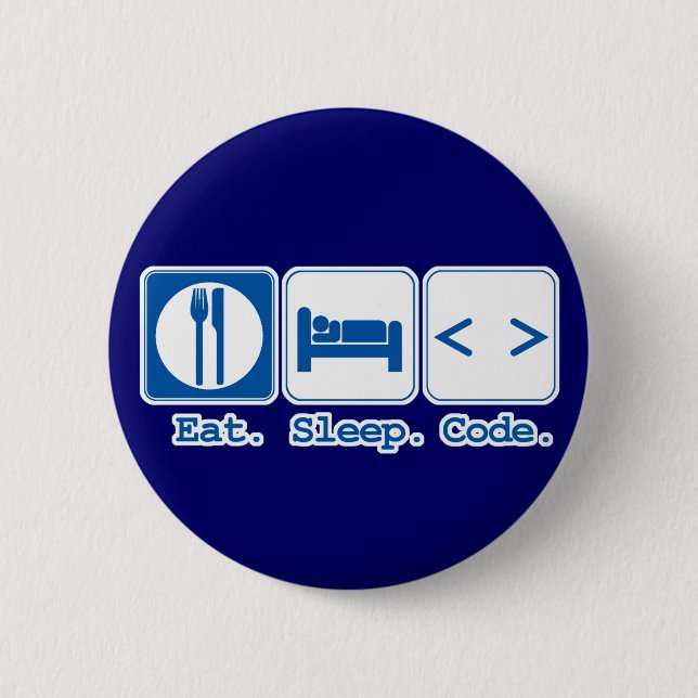Macaron Rond 5 Cm code de sommeil de l'utilisateur (html) (Devant)