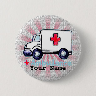 Macaron Rond 5 Cm Code d'identification personnalisé de l'ambulance