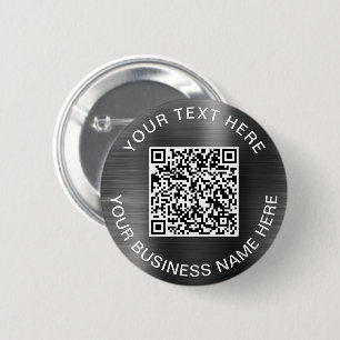 Macaron Rond 5 Cm Code QR argent promotionnel moderne