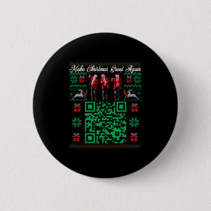 Macaron Rond 5 Cm Code Qr Danse Trump Santa Trump Faire Noël Vert
