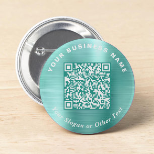 Macaron Rond 5 Cm Code QR de l'entreprise promotionnelle Épingle Ver