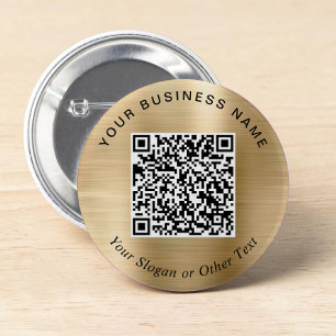 Macaron Rond 5 Cm Code QR de l'épingle dorée d'affaires promotionnel